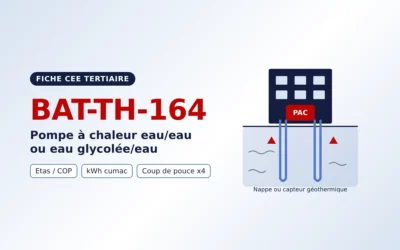 BAT-TH-164 : la fiche CEE de la pompe à chaleur eau/eau en tertiaire